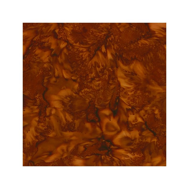 Batikstof - Ensfarvet Meleret - Pecan 