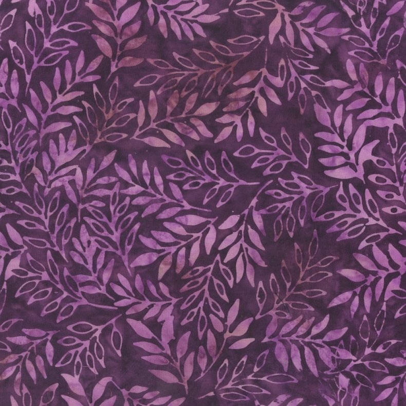 Batikstof - Boysenberry leaves