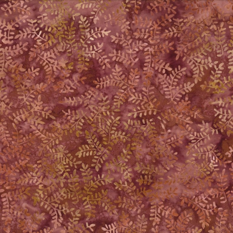 Batikstof - Burgundy Maidenhair