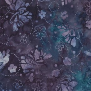 Batikstof - Butterflies & Rings Purple