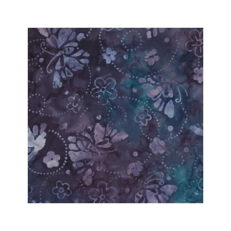 Batikstof - Butterflies & Rings Purple