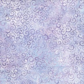 Batikstof - Crescent swirls purple
