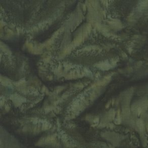 Batikstof - Ensfarvet Meleret Army Gr�n - Dark Forest 