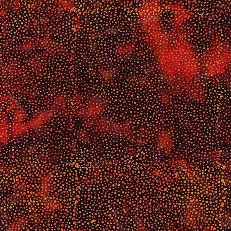 Batikstof - Dot - Paprika