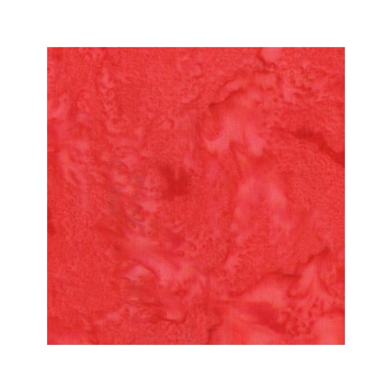 Batikstof - Ensfarvet Meleret mellem r�d - Jacqueline De Jonge 
