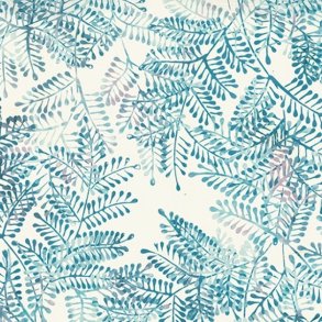 Batikstof - Fern Dusty Blue