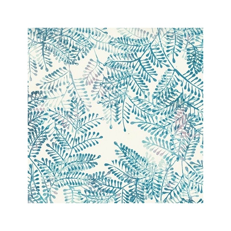 Batikstof - Fern Dusty Blue