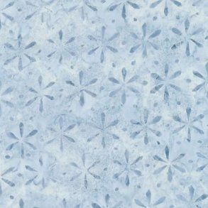 Batikstof - Flower stamp - Steel