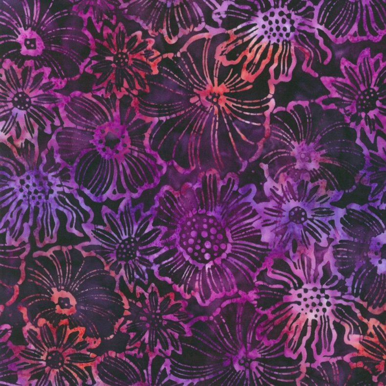Batikstof - Flowers - Foxglove