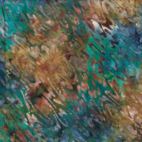 Batikstof - Freeform aqua