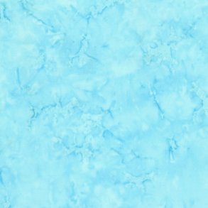 Batikstof - Ensfarvet meleret lysebl� - Island