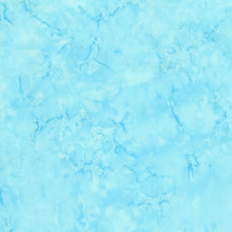 Batikstof - Ensfarvet meleret lysebl� - Island