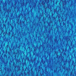 Batikstof - Leaves - Royal