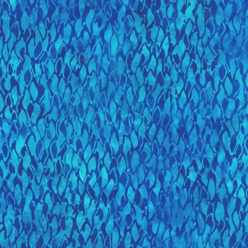 Batikstof - Leaves - Royal