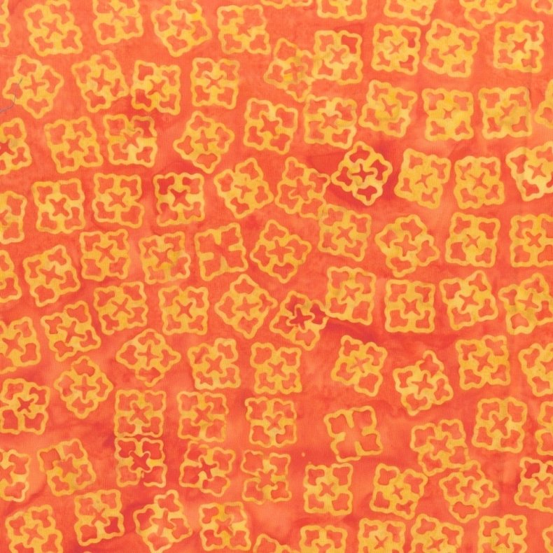 Batikstof - Orange stamp