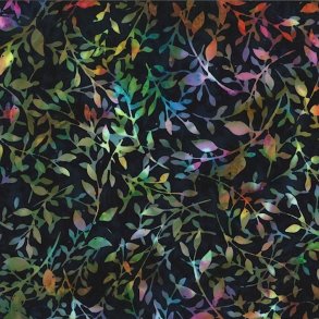 Batikstof - Overlapping leaves - Aurora