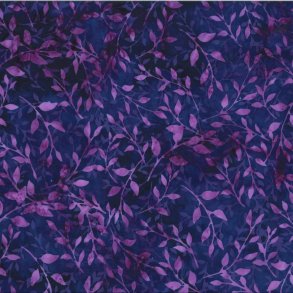 Batikstof - Overlapping leaves - New grape