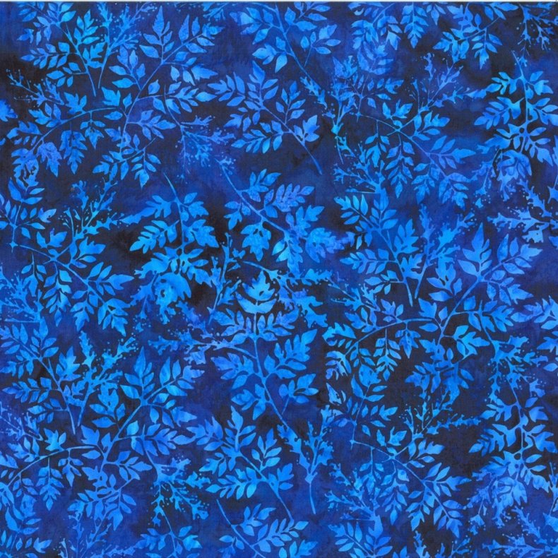 Batikstof - Small leaf - Cobalt