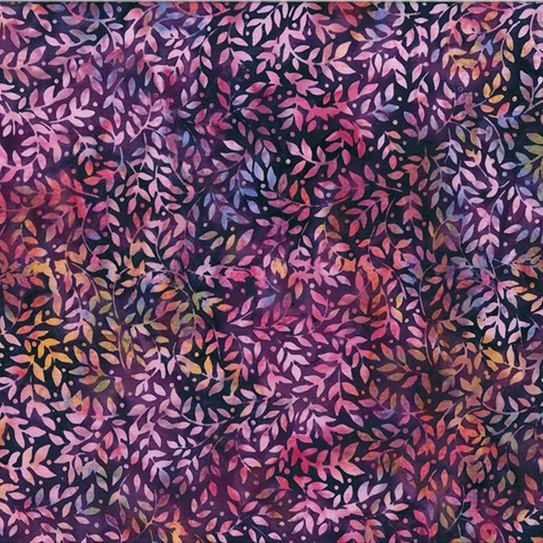 Batikstof - Small leaves - Marsala