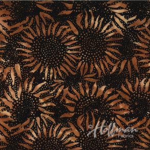 Batikstof - Sunflowers Copper
