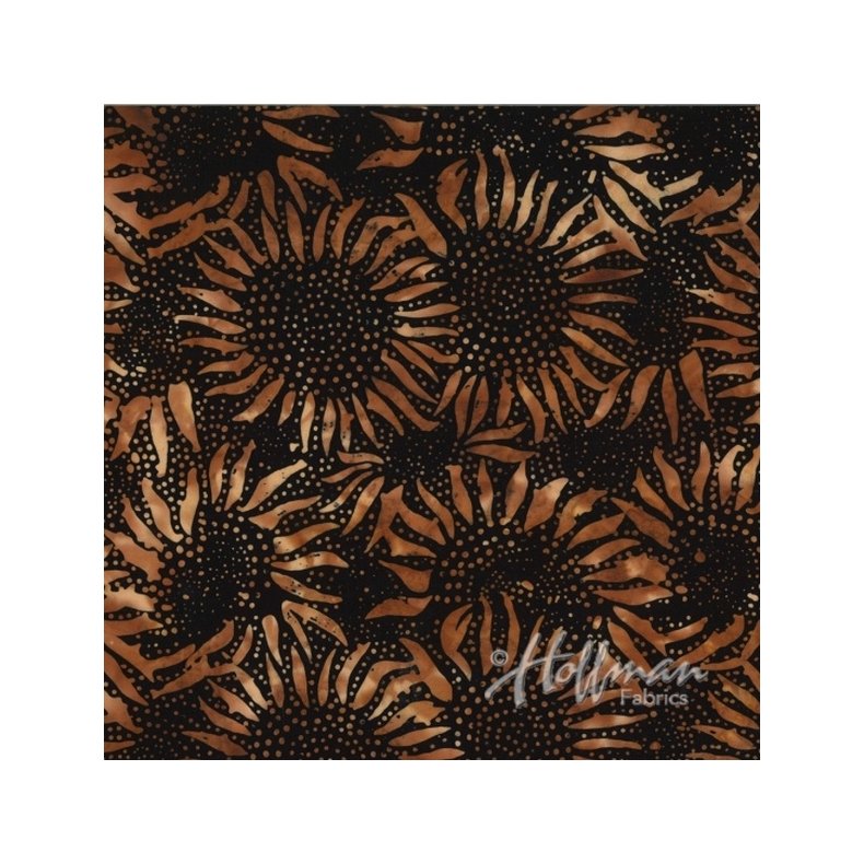 Batikstof - Sunflowers Copper