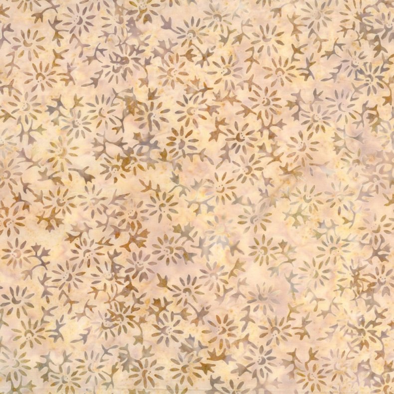 Batikstof - Small floral tan