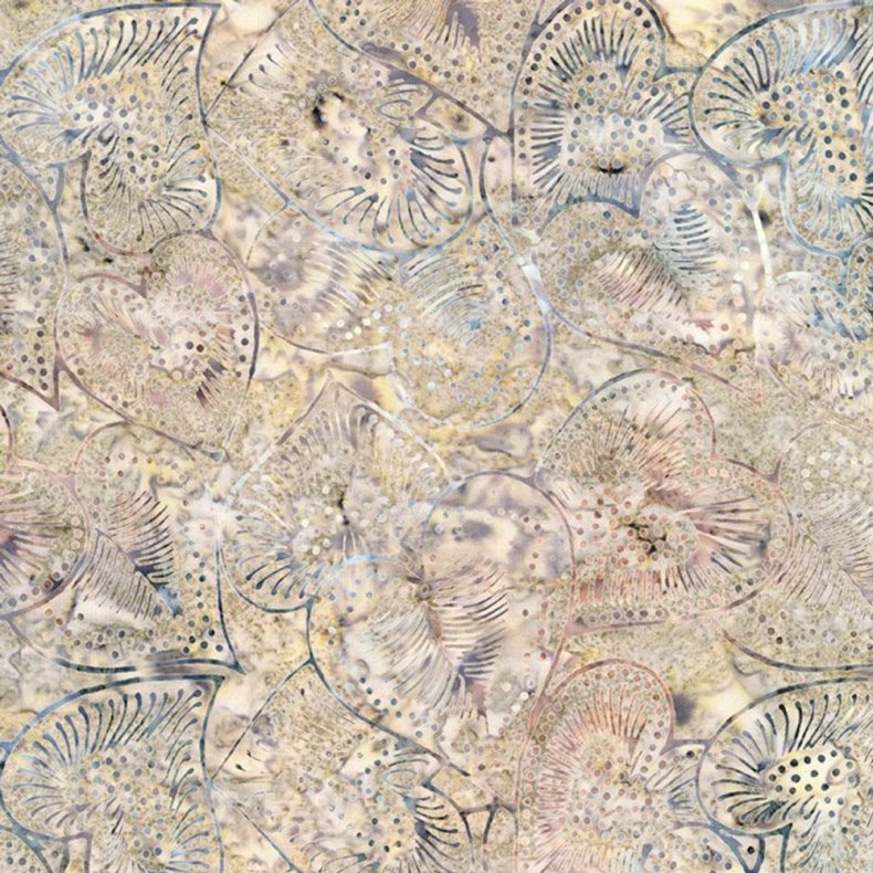 Batikstof - Textured hearts - Oyster