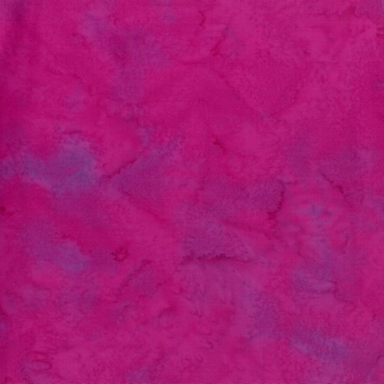 Batikstof - Ensfarvet meleret - Magenta