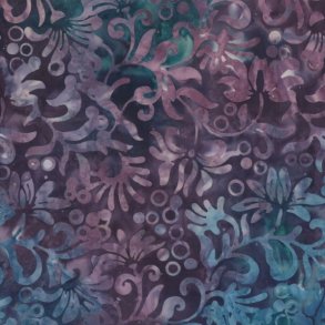 Batikstof - Winding Vines Dark Purple