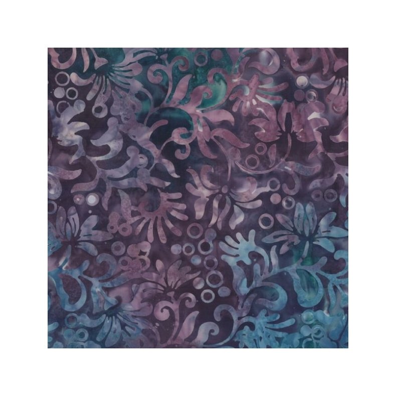 Batikstof - Winding Vines Dark Purple