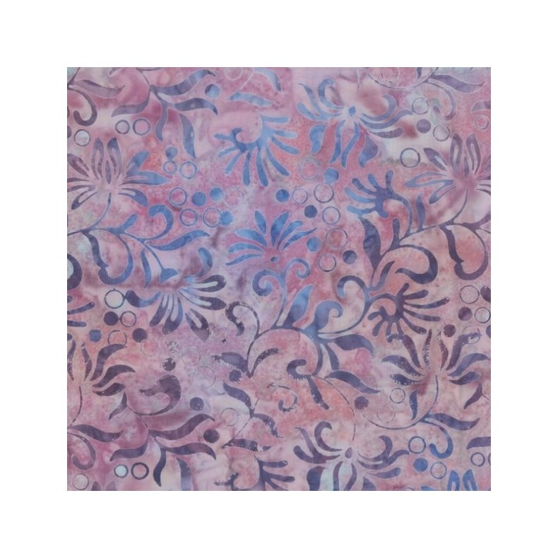 Batikstof - Winding Vines Pink Purple