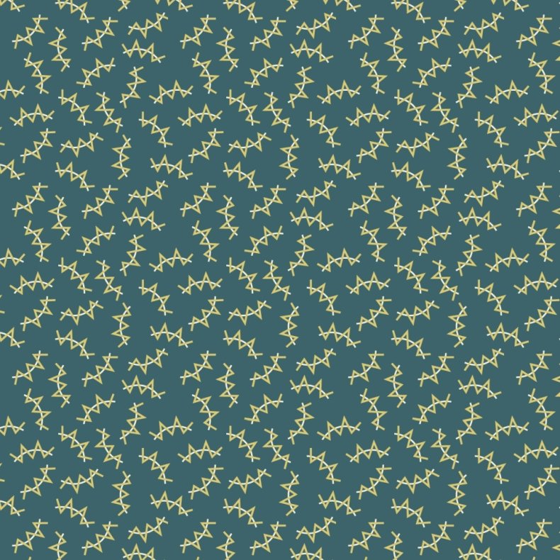 EQP Patchworkstof - Zigzag - Deep blue