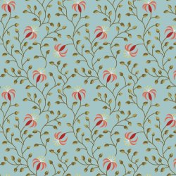 EQP Patchworkstof - Lily - Powder blue