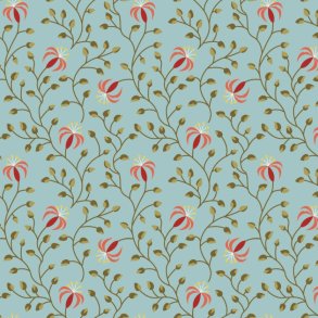 EQP Patchworkstof - Lily - Powder blue