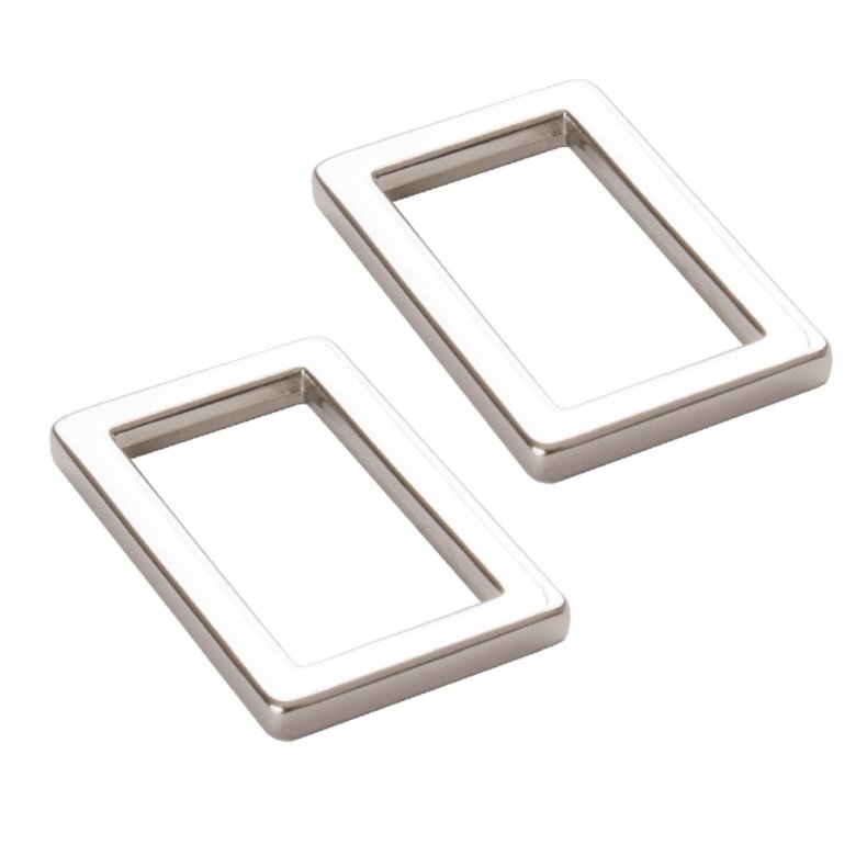 ByAnnie - 1 inch rektangul�re metalringe - Nikkel