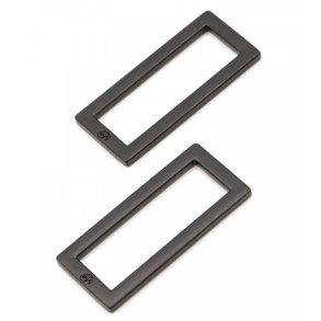 ByAnnie - 1,5 inch rektangul�re metalringe - Black metal