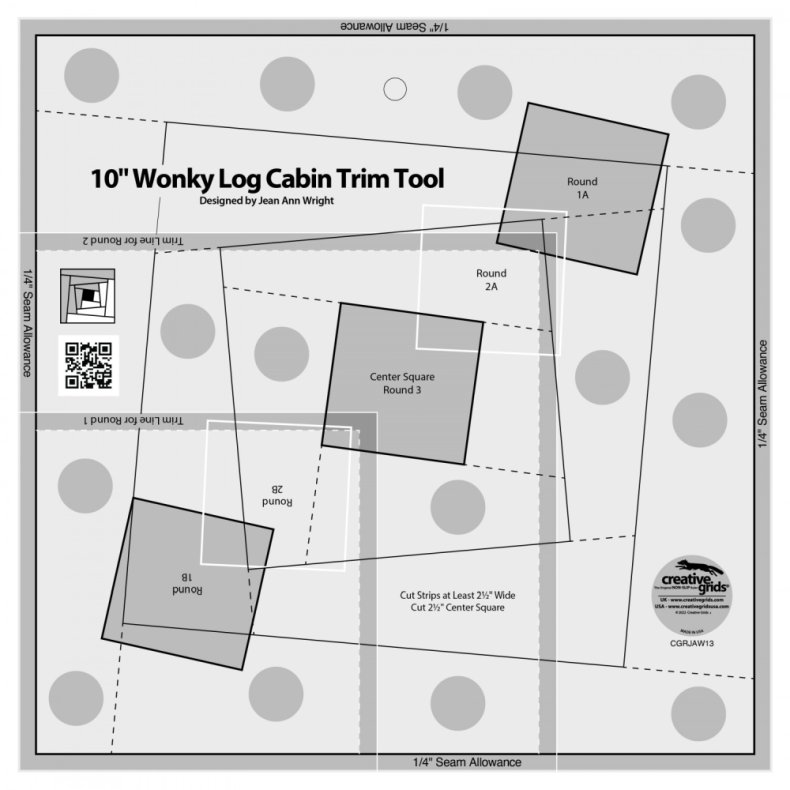 Patchworklineal - Wonky Log Cabin Trim Tool - 10inch