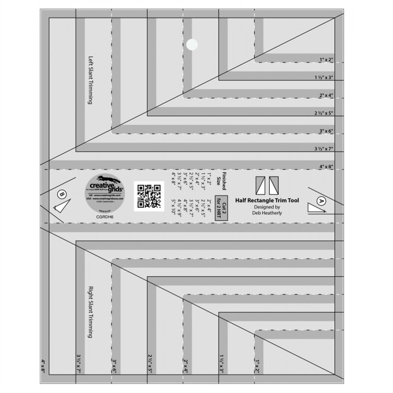 Patchworklineal - Half rectangle Trim Tool