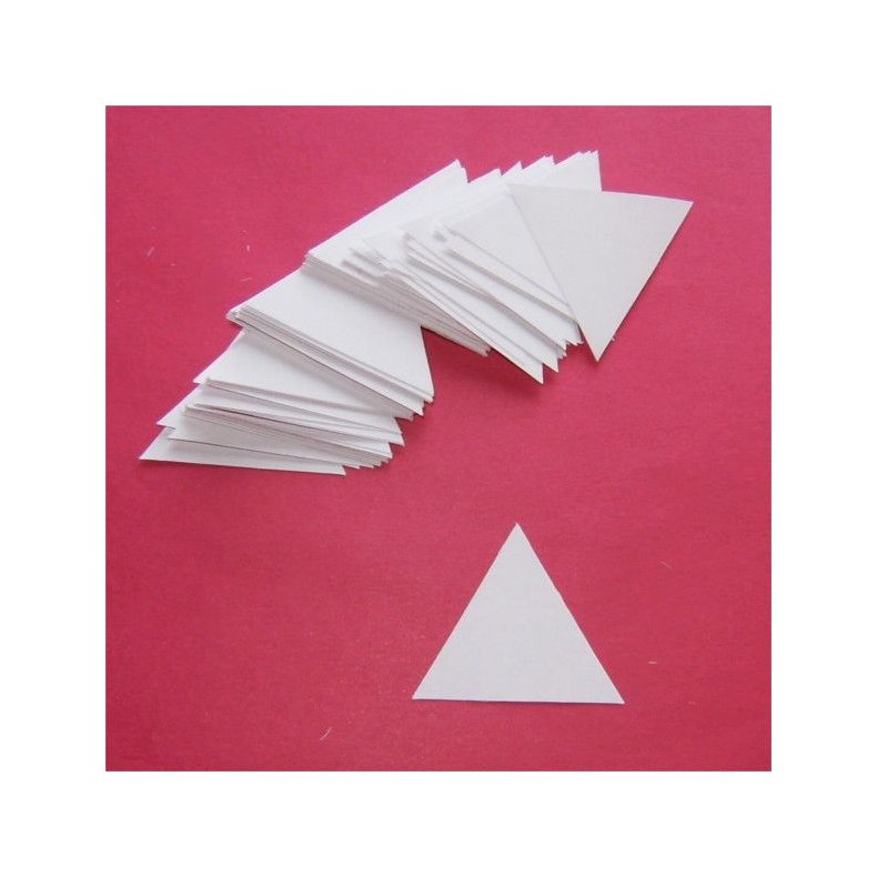 Patchwork pap - Ligesidet trekant 3,5cm  - 100stk