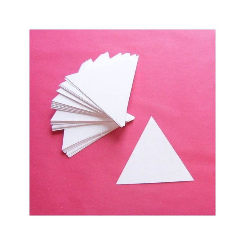 Patchwork pap - Ligesidet trekant 7cm - 100stk