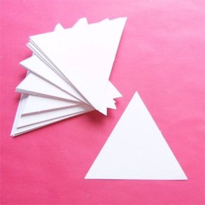 Patchwork pap - Ligesidet trekant 10cm - 100stk