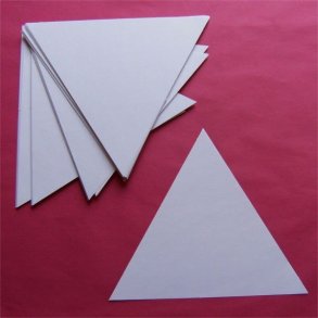 Patchwork pap - Ligesidet trekant 15cm -  50stk