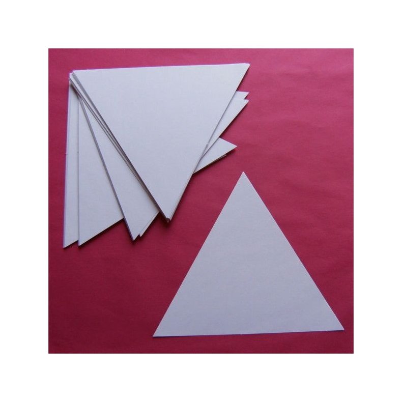 Patchwork pap - Ligesidet trekant 15cm -  50stk