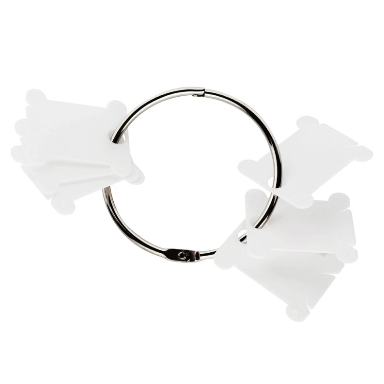 Plastik bobbin cards  til DMC garn med opbevaringsring