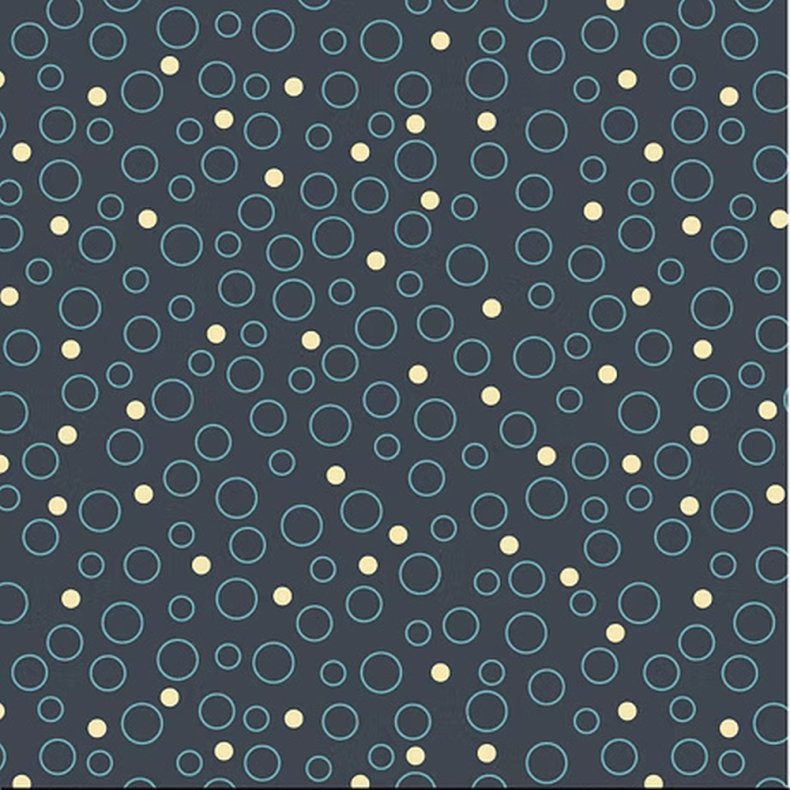EQP Patchworkstof - Bubbles - Winter blue