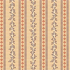 EQP Patchworkstof - Coral - Biscuit brown