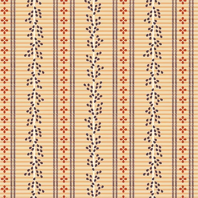 EQP Patchworkstof - Coral - Biscuit brown