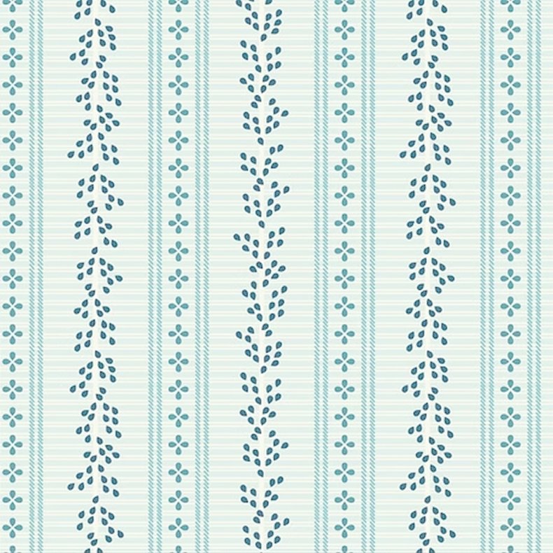 EQP Patchworkstof - Coral - Frosty blue