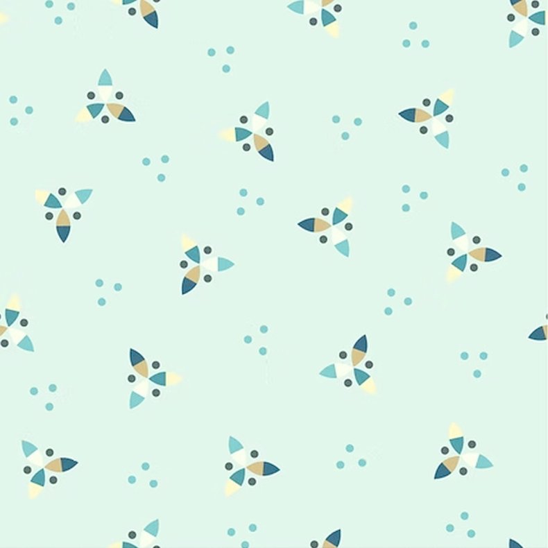 EQP Patchworkstof - Propellers - Frosty blue