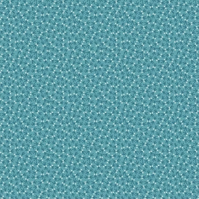 EQP Patchworkstof - Snowbird - Fountain blue